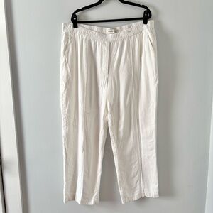 Abercrombie & Fitch NWT Linen Pull-On Pants Ankle Cropped Lightweight White